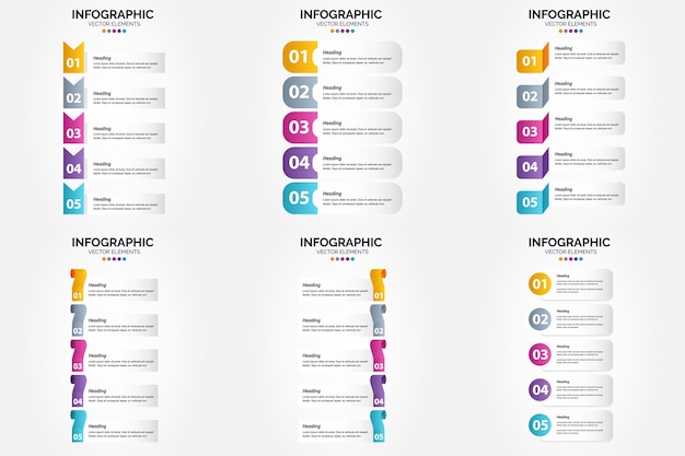 Usa queste illustrazioni vettoriali nelle tue infografiche per brochure pubblicitarie, volantini e riviste