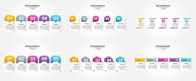 Vettore gratuito usa questo set di infografiche vettoriali per la pubblicità in un volantino o in una rivista