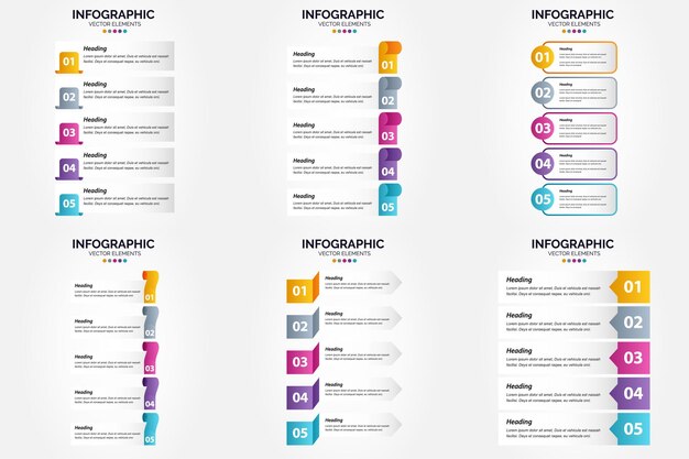 Используйте этот набор векторных иллюстраций инфографики, чтобы ваша реклама в брошюрах, листовках и журналах выделялась