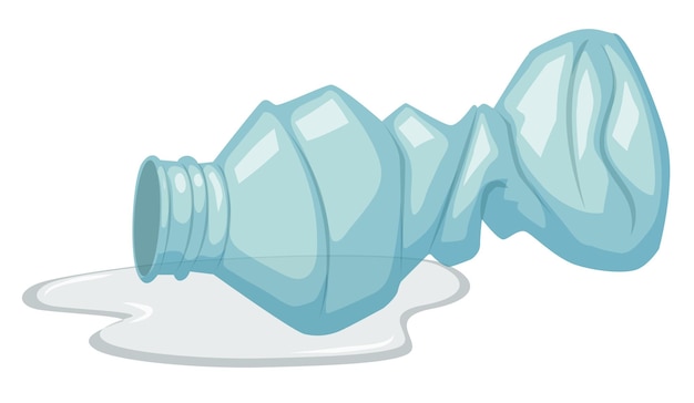 Free vector used plastic bottle on white background