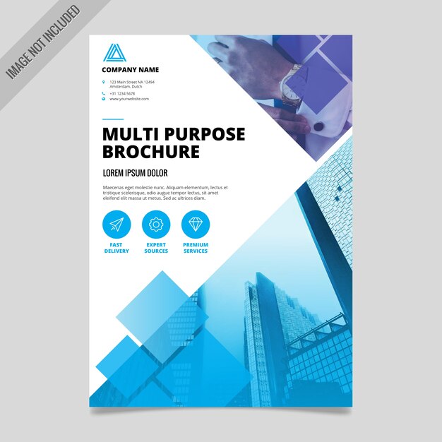 Useful brochure with geometric shapes