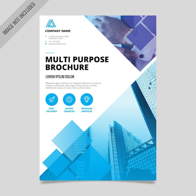 Useful brochure with geometric shapes