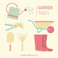 Free vector useful and cute garden tools