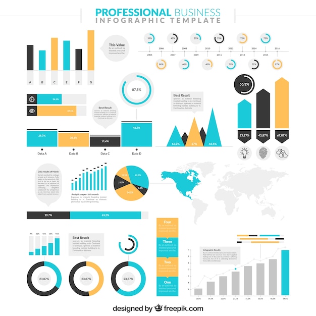 Vettore gratuito infografica utili per le imprese