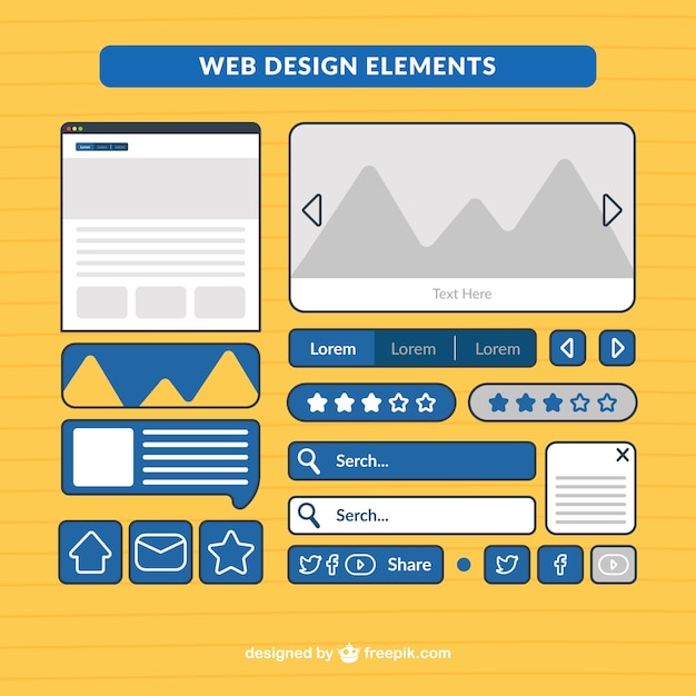 Vettore gratuito utili elementi web pacchetto