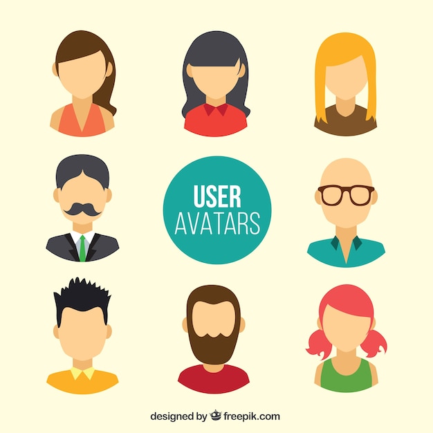 Free vector user avatars without faces