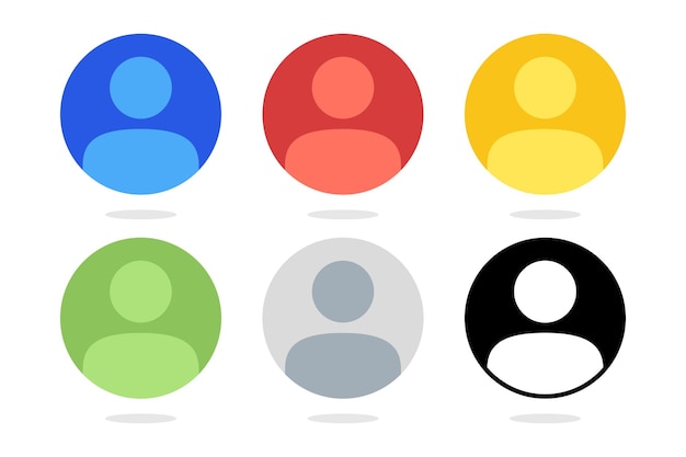 Free vector user circles multiple colours set