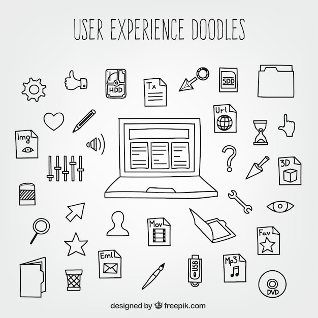 Free vector user experience doodles with icons