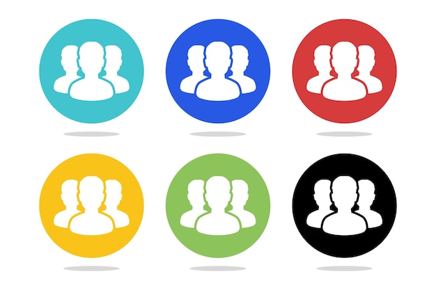 Free vector user group in circles multiple colours