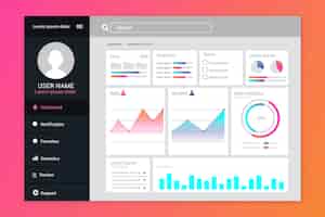 Free vector user panel business dashboard