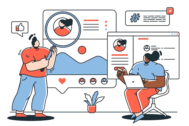 Free vector user research concept illustration