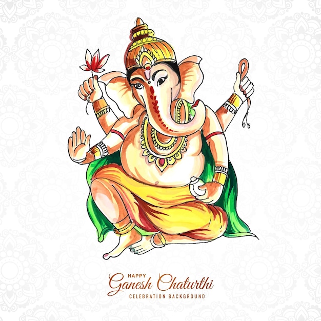 免费矢量utsavganesh chaturthi节日卡片背景