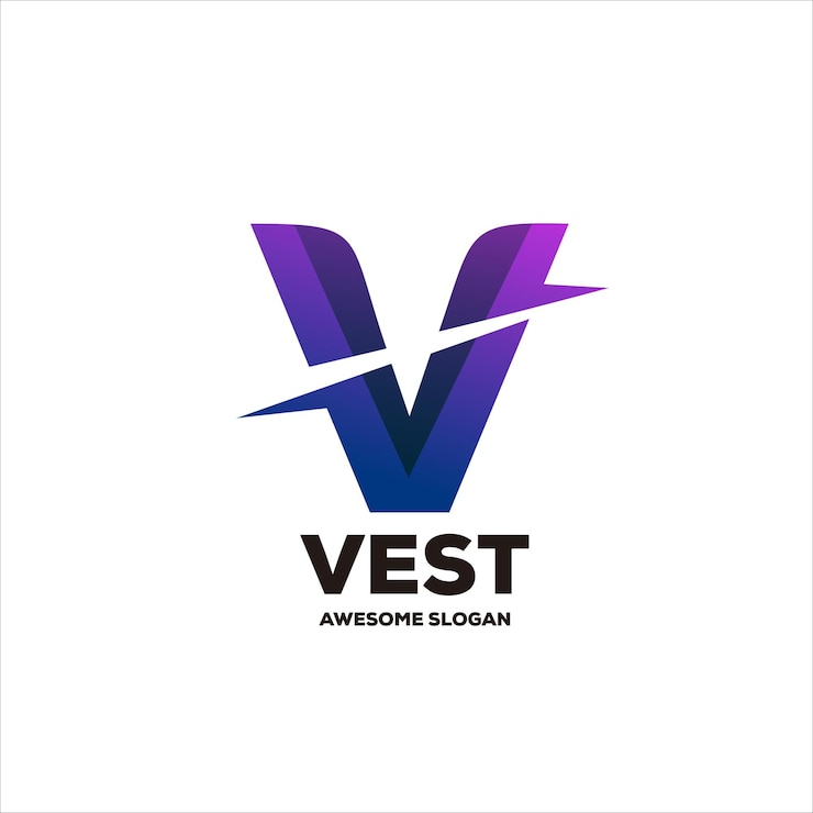무료 Vector v 문자 초기 화려한 그라데이션 디자인