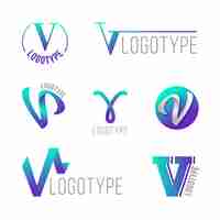 Free vector v logo collection concept