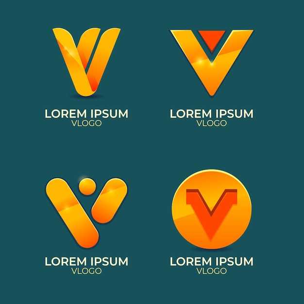 Free vector v logo collection