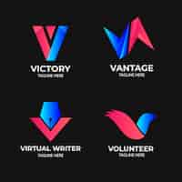 Free vector v logo collection