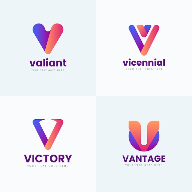 Free vector v logo collection