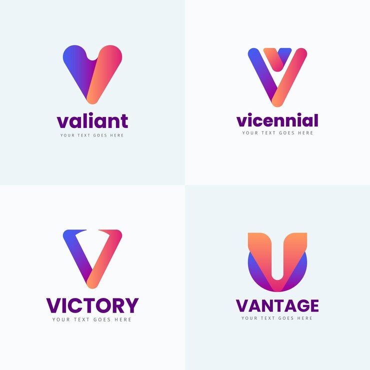 Free Vector v logo collection