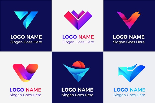 Free vector v logo collection