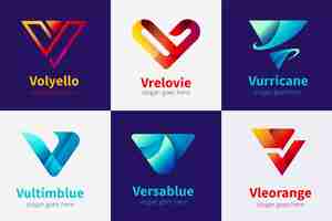 Free vector v logo collection