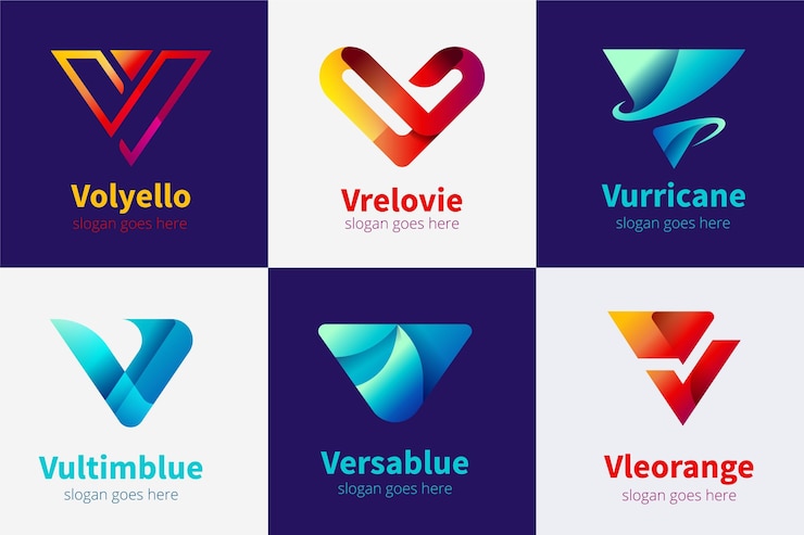 Free Vector v logo collection