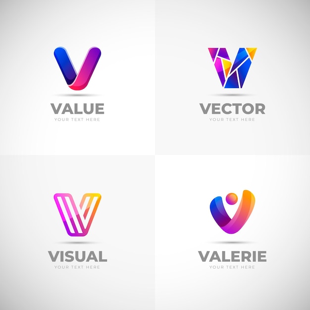 Free vector v logo collection