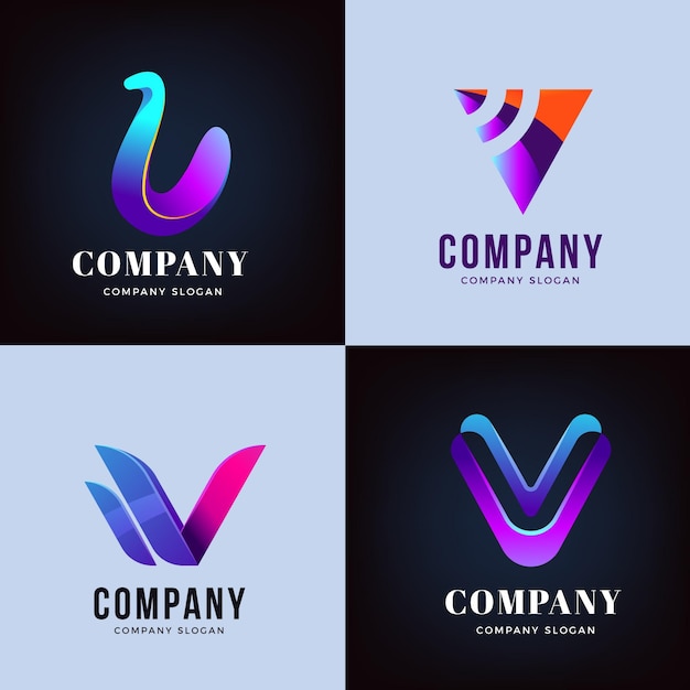 V logo design collection