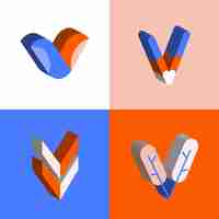 Free vector v logo design collection