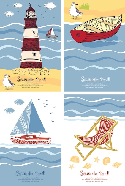 Free vector vacation cards