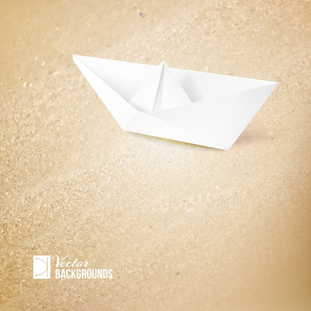Бесплатное векторное изображение Иллюстрация круиза с бумажным кораблем