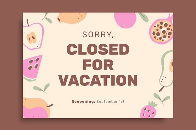 vacation sign design template