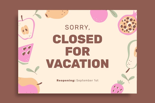 Free vector vacation sign design template