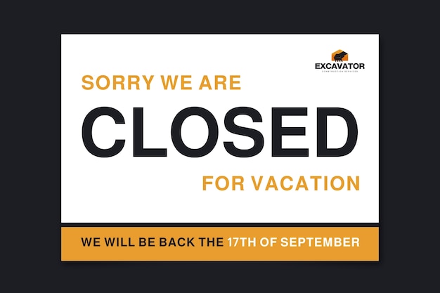 Vacation sign design template