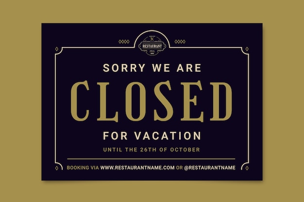 Free vector vacation sign design template