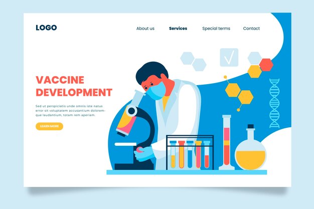 Vaccine development landing page template