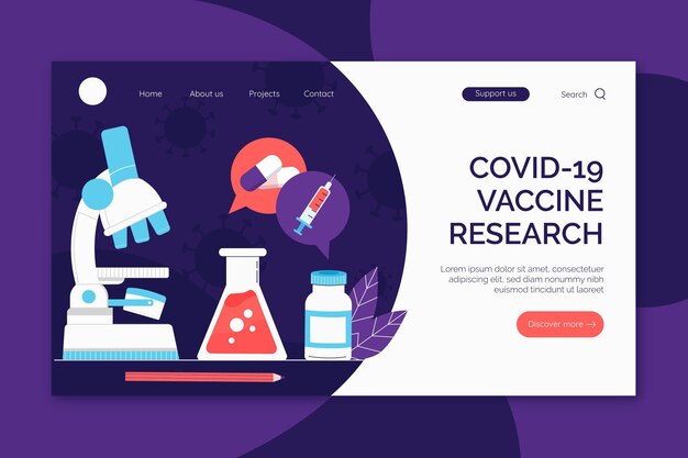 Vaccine development landing page template