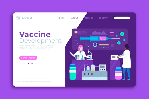 Free vector vaccine development landing page