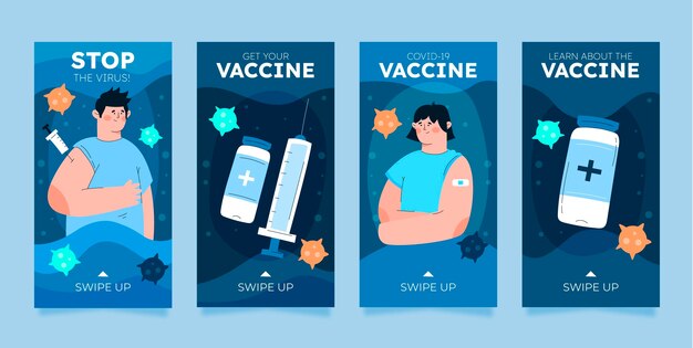 Vaccine instagram stories collection with photos