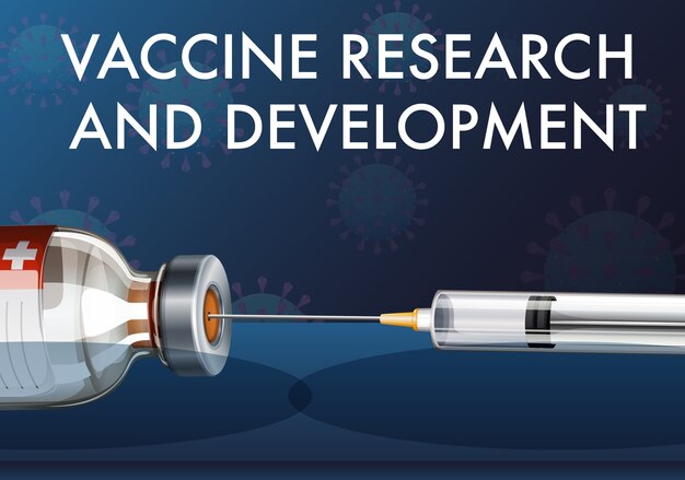 Vaccine Research and Development for covid-19 or coronavirus with medical syringe with needle