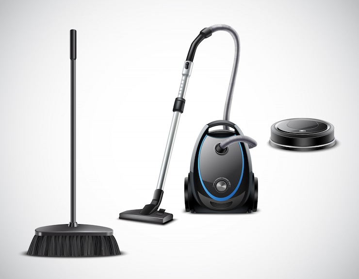 Free Vector vacuum cleaner evolution from broom to robotic appliance