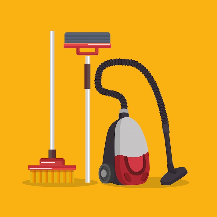 Free Vector vacuum cleaner with laundry service