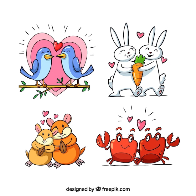 Valentine animal couple collection