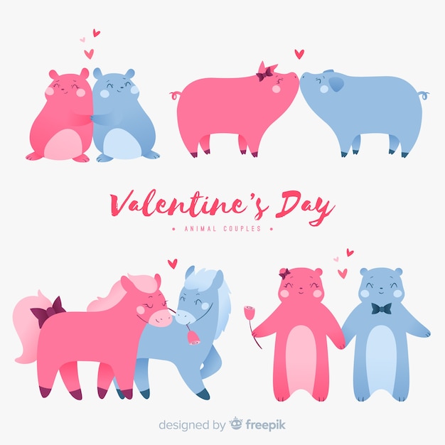 Valentine animal couple collection