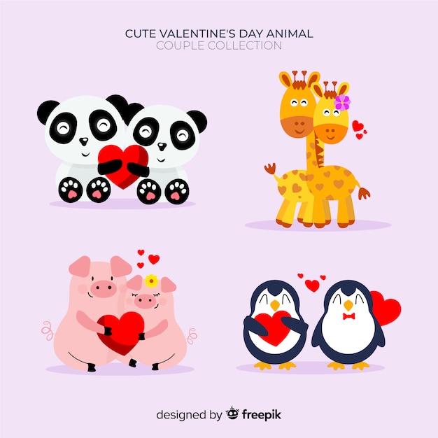 Valentine animal couple pack