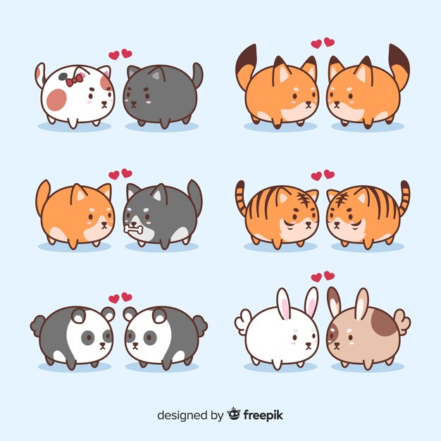 Valentine animal couple pack