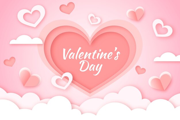 Valentine background in paper style