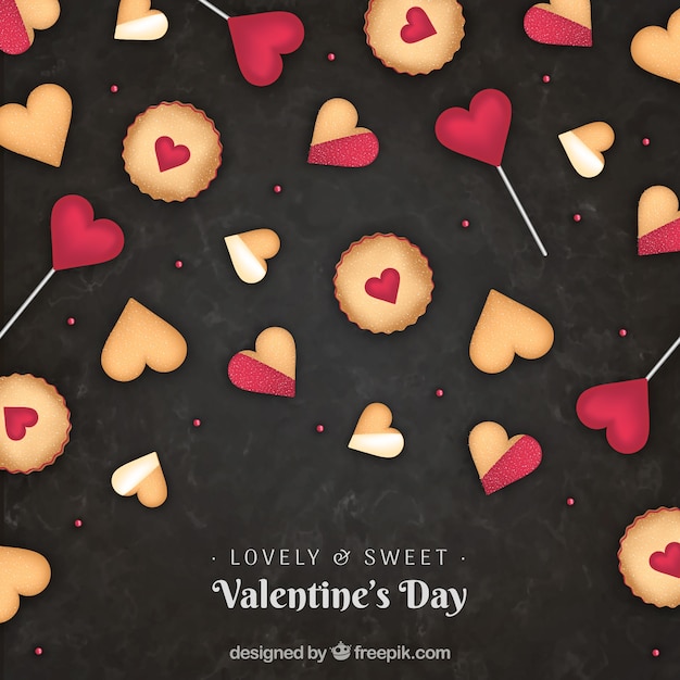 Valentine background with cookies