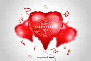 Free vector valentine background with heart balloons