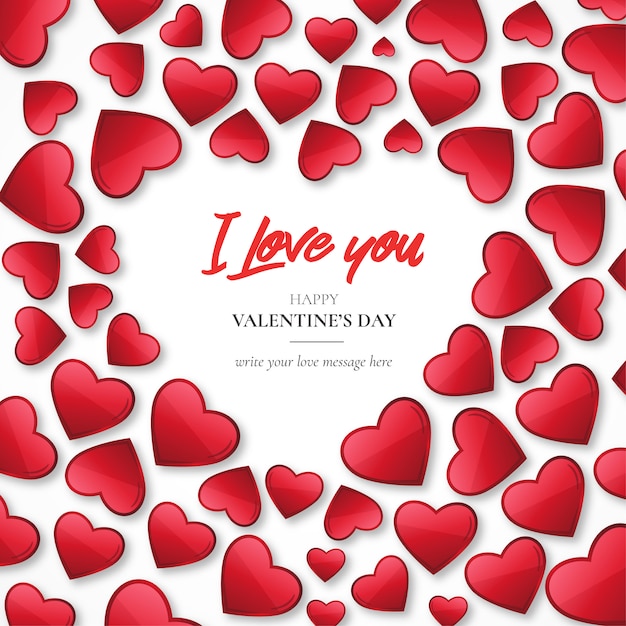 Free vector valentine background with hearts