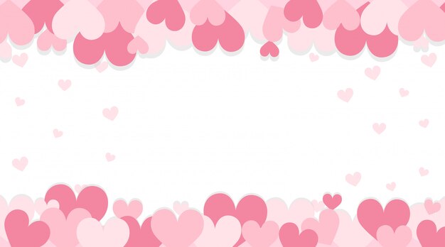 ピンクの心とバレンタインの背景